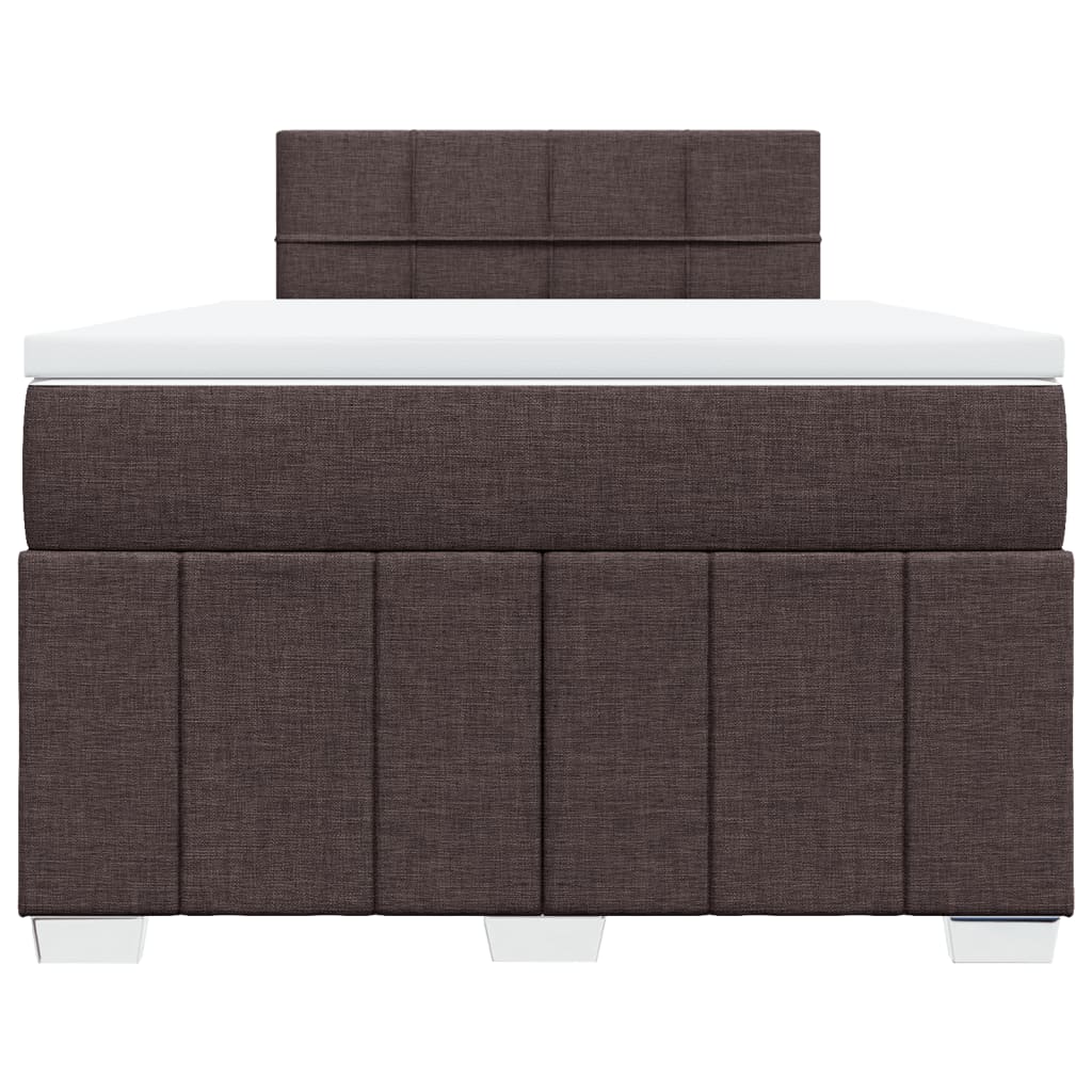 Cama boxspring com colchão 120x190 cm tecido castanho-escuro