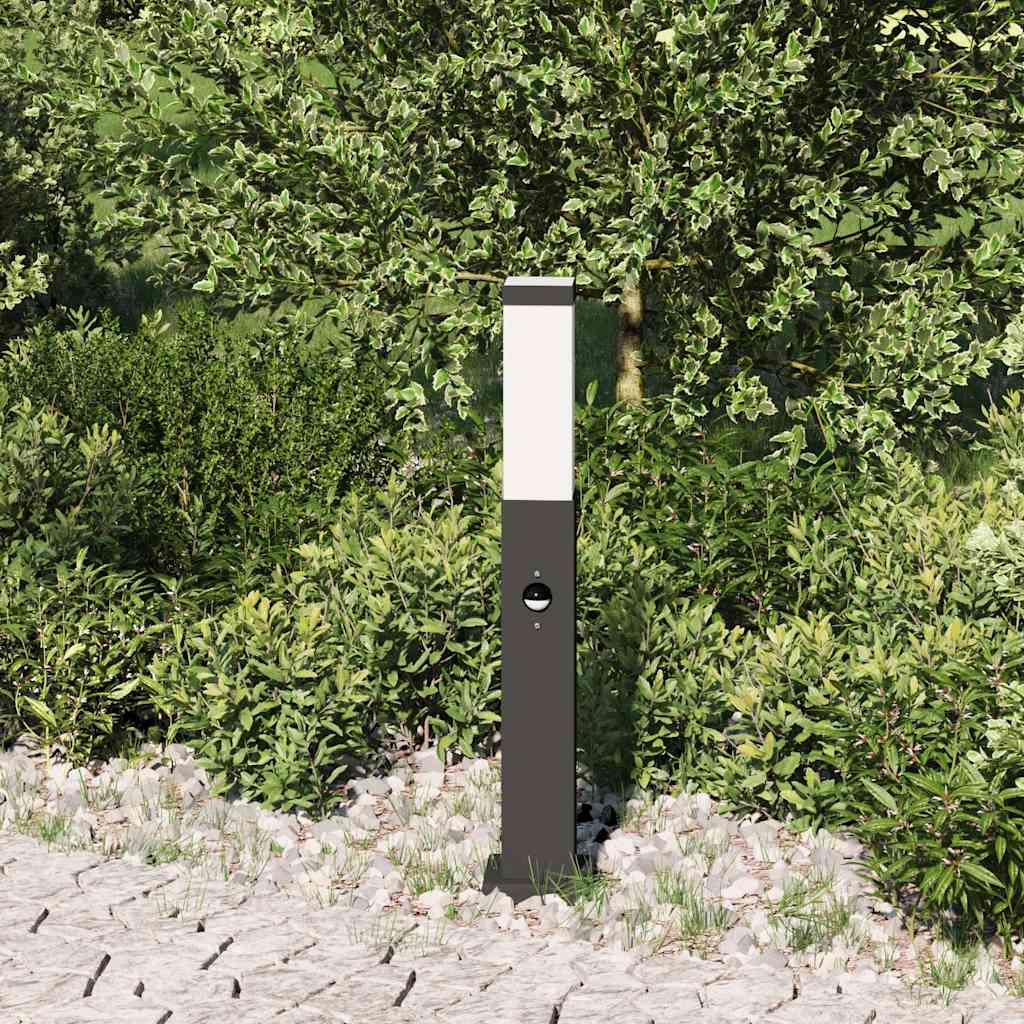 Luminária de poste com sensor, 50 cm, preta, IP44