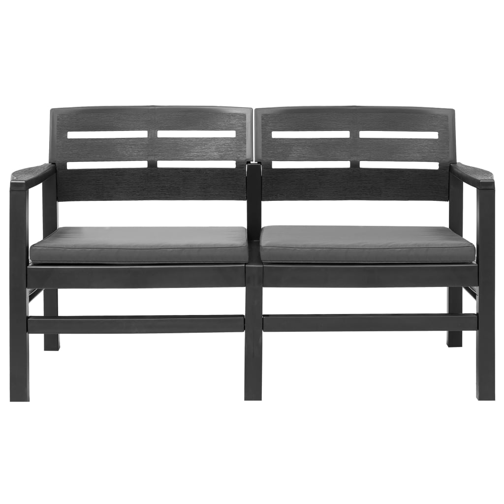 4 Pcs conjunto lounge para exterior plástico antracite