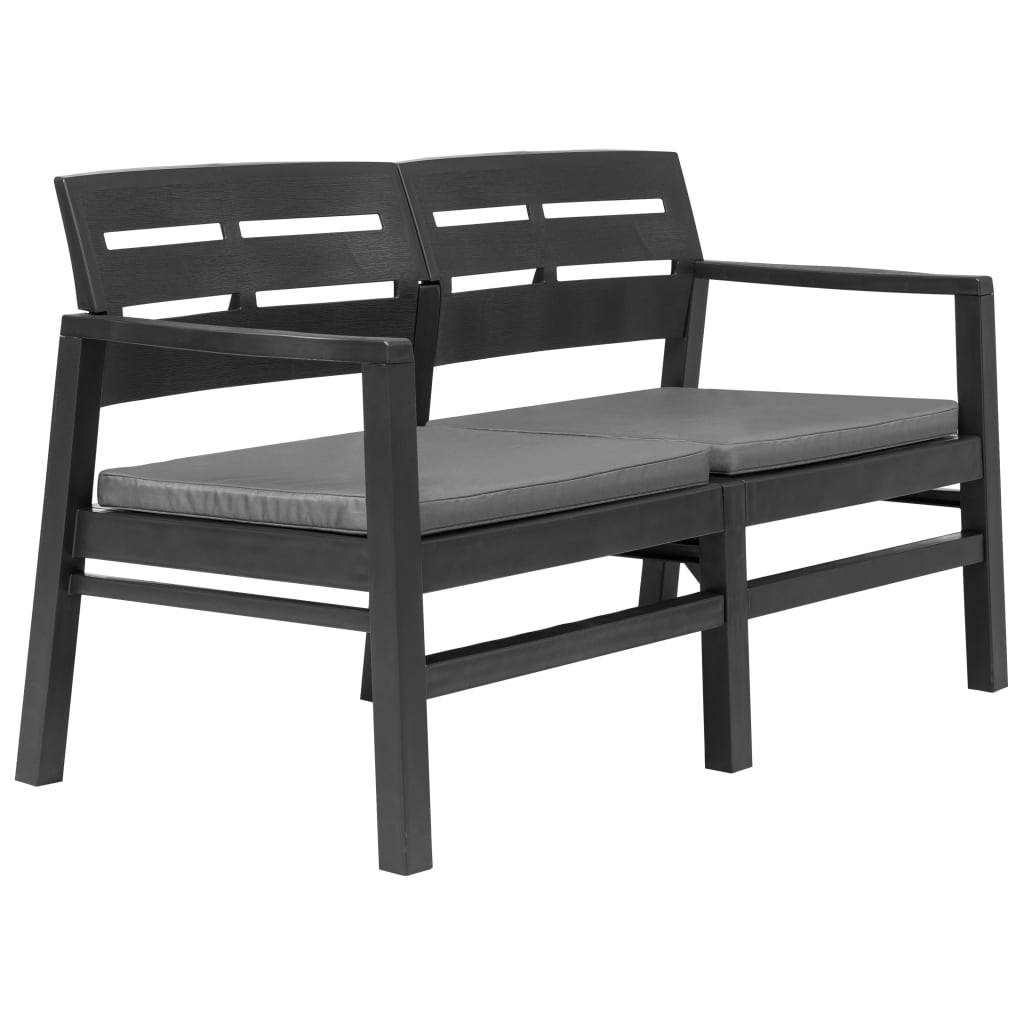 4 Pcs conjunto lounge para exterior plástico antracite