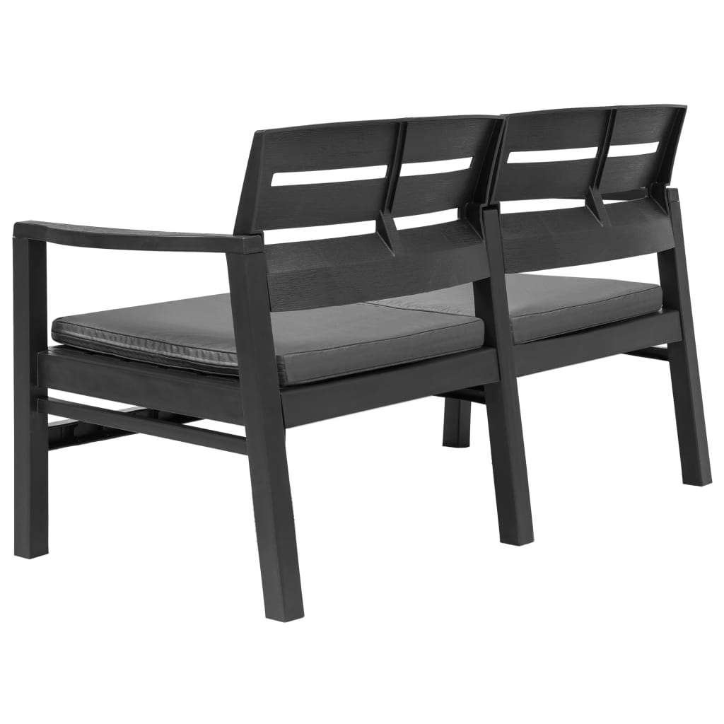 4 Pcs conjunto lounge para exterior plástico antracite