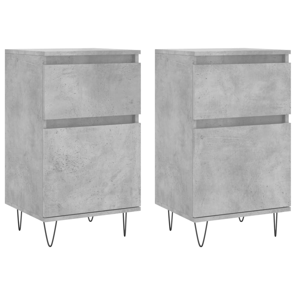 Aparadores 2 pcs 40x35x70 cm derivados de madeira cinza cimento