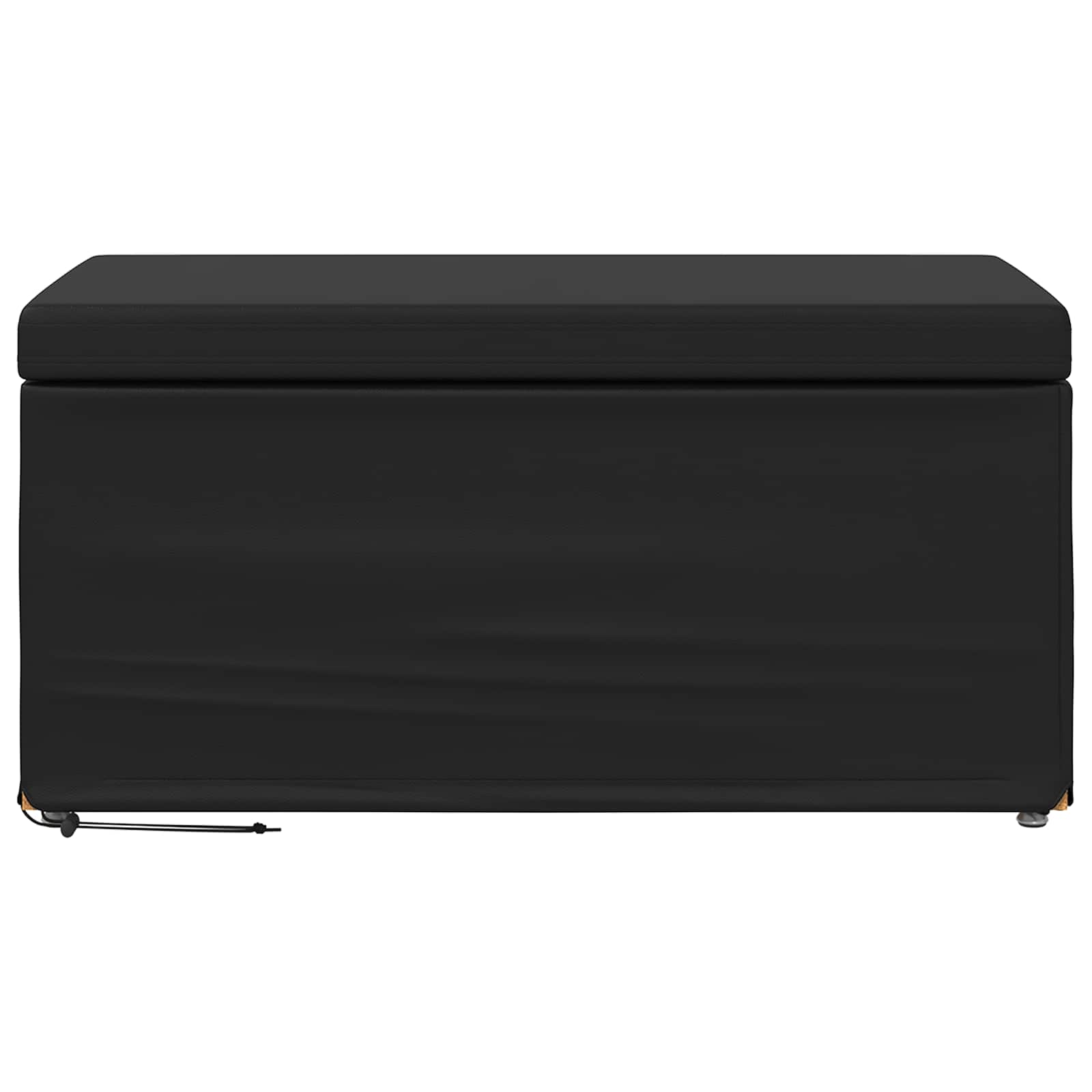 Banqueta preto couro sintético e madeira de engenharia