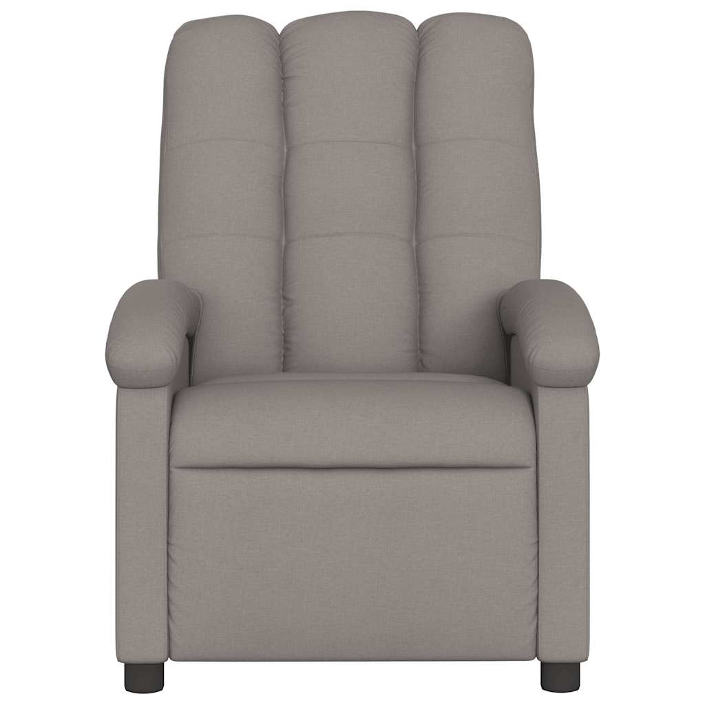 Poltrona de massagens reclinável tecido cinzento-acastanhado