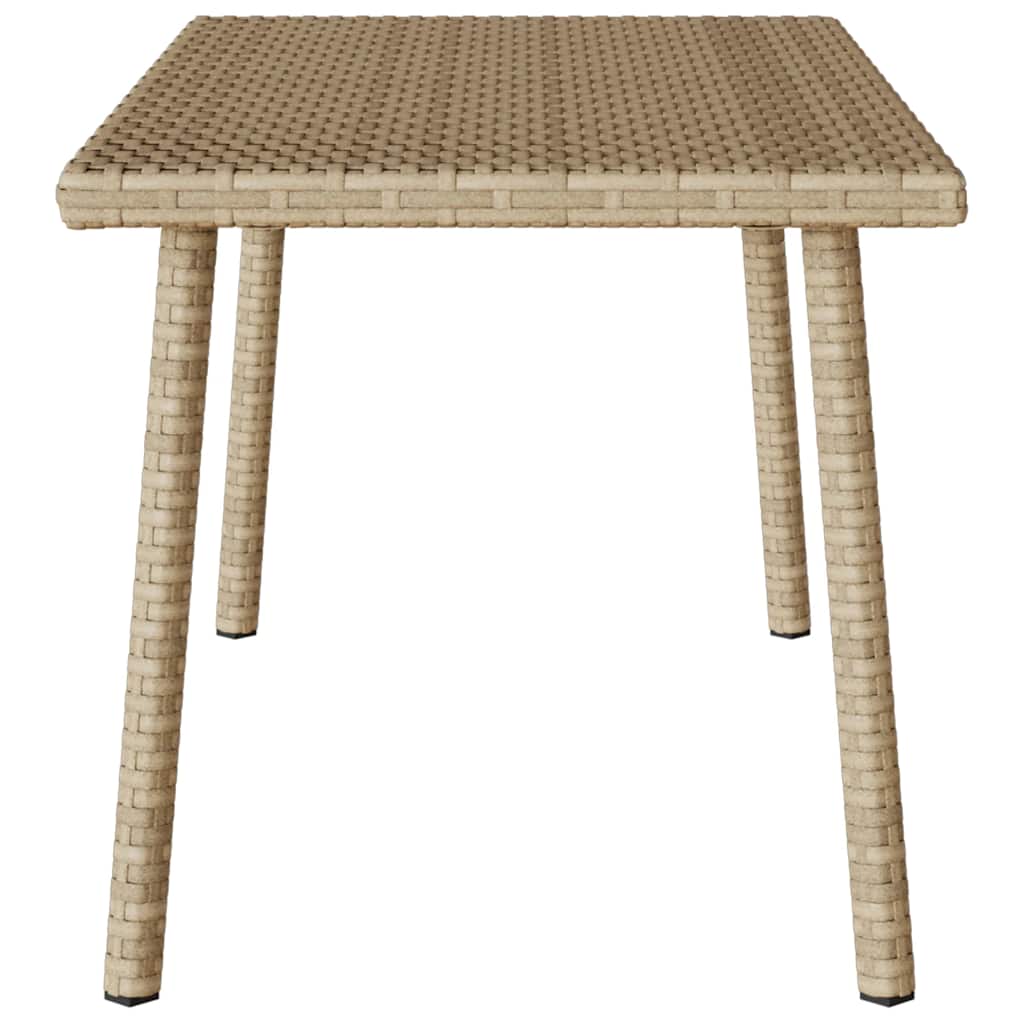Mesa de centro de jardim retangular 80x40x37cm vime PE bege
