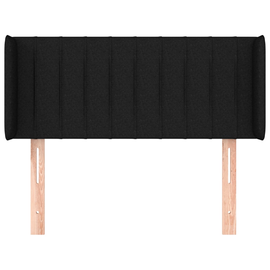 Cabeceira de cama c/ abas tecido 103x16x78/88 cm preto
