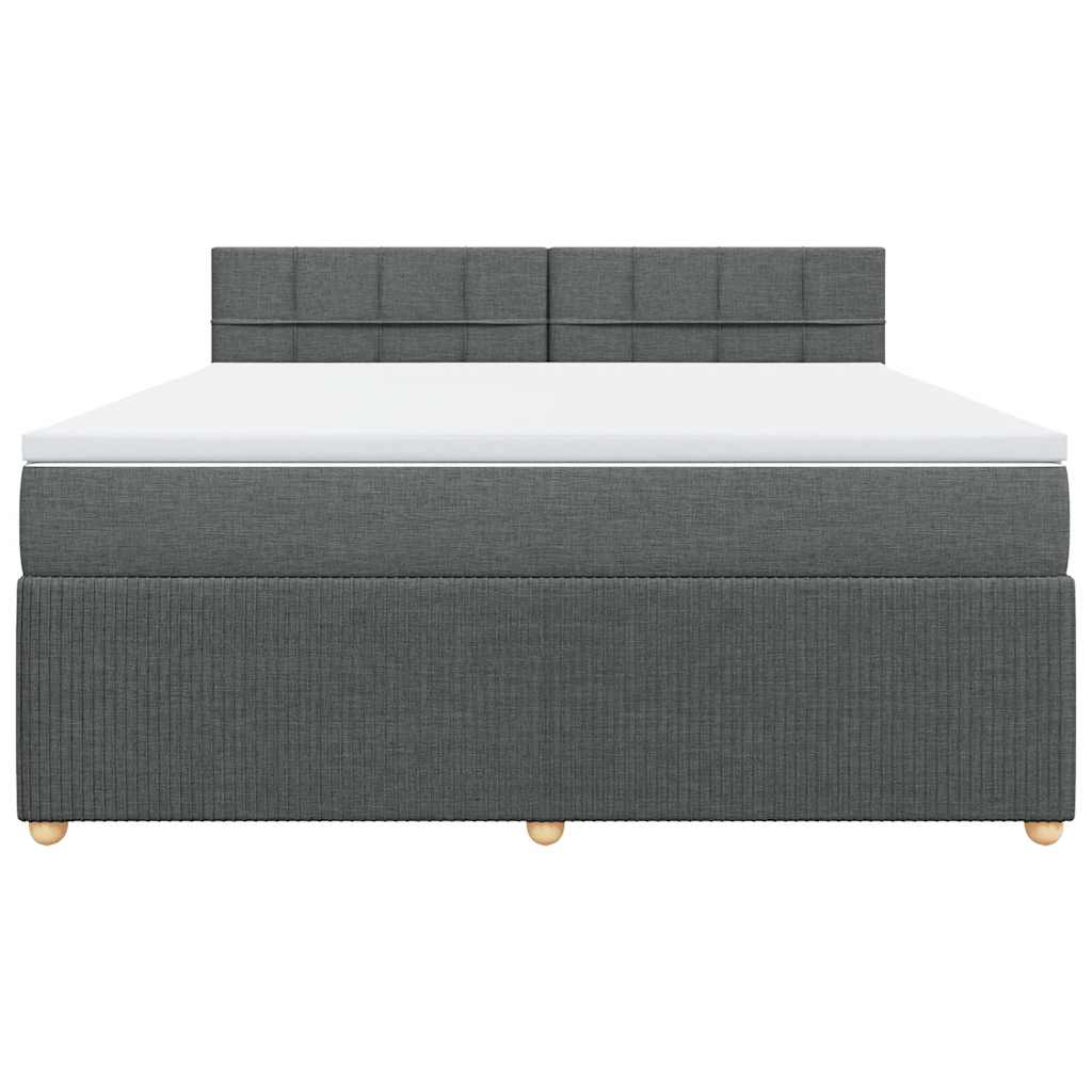 Cama com molas/colchão 180x200 cm tecido cinzento-escuro