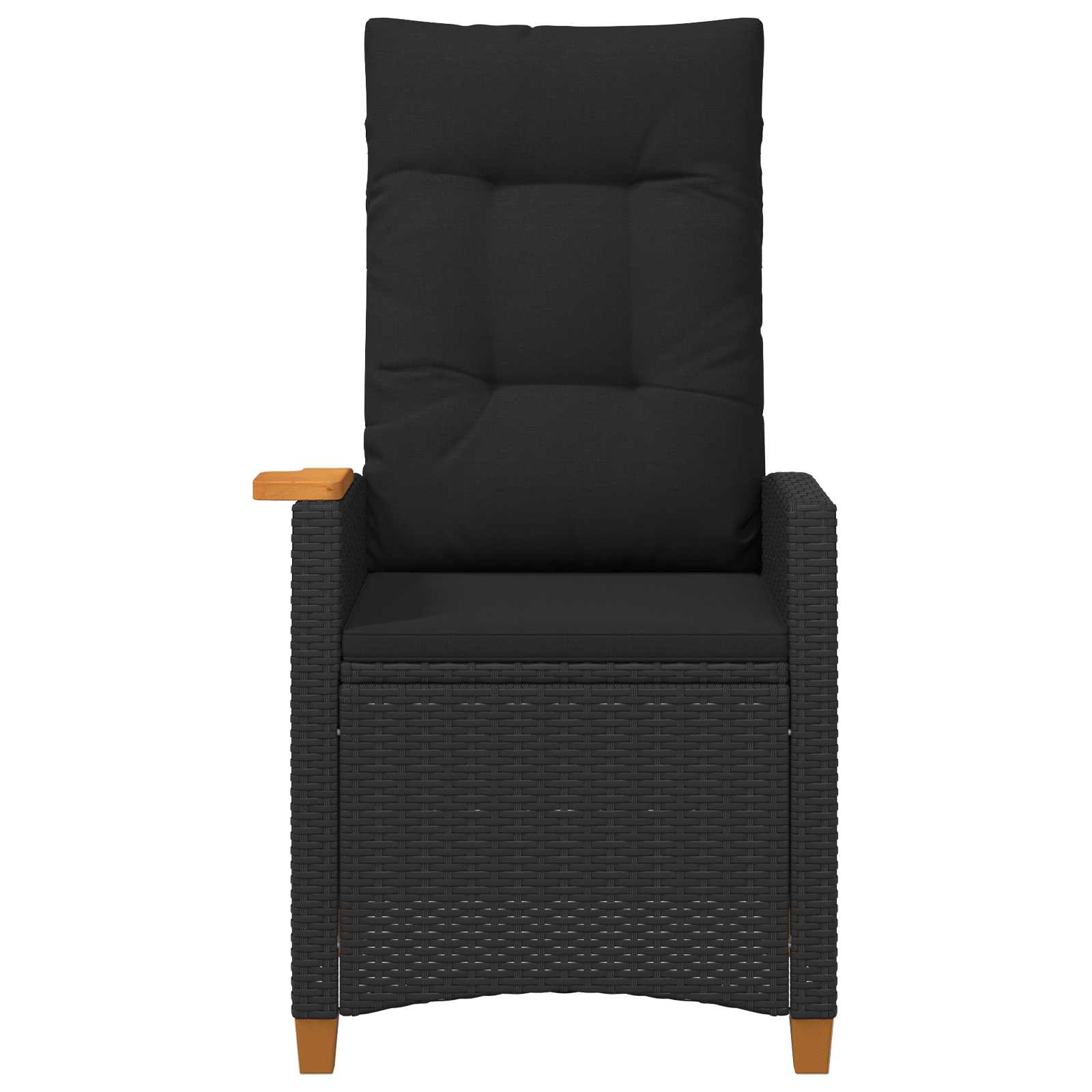Cadeira reclinável com prato para chá preto 62 x 64 x 112 cm
