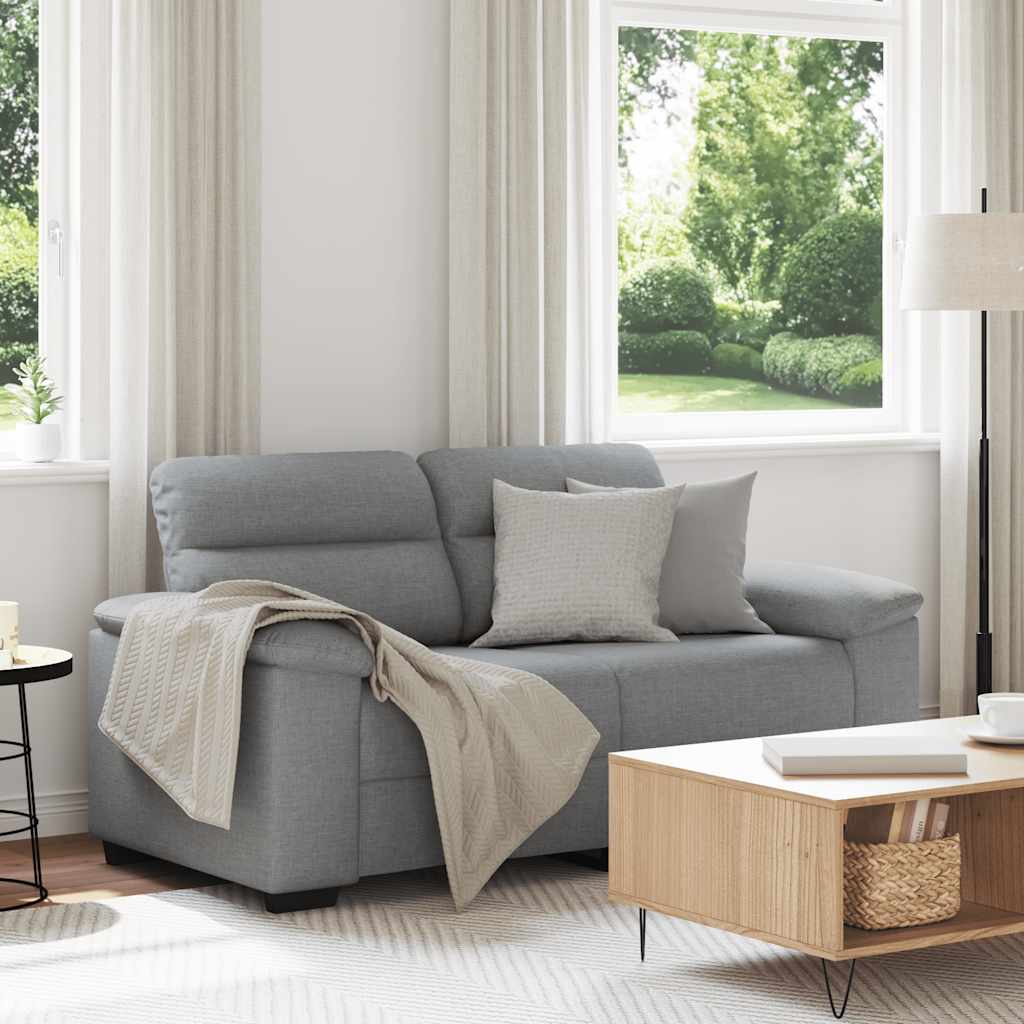 Sofá de 2 lugares em tecido 160x81x84 cm cinzento-claro