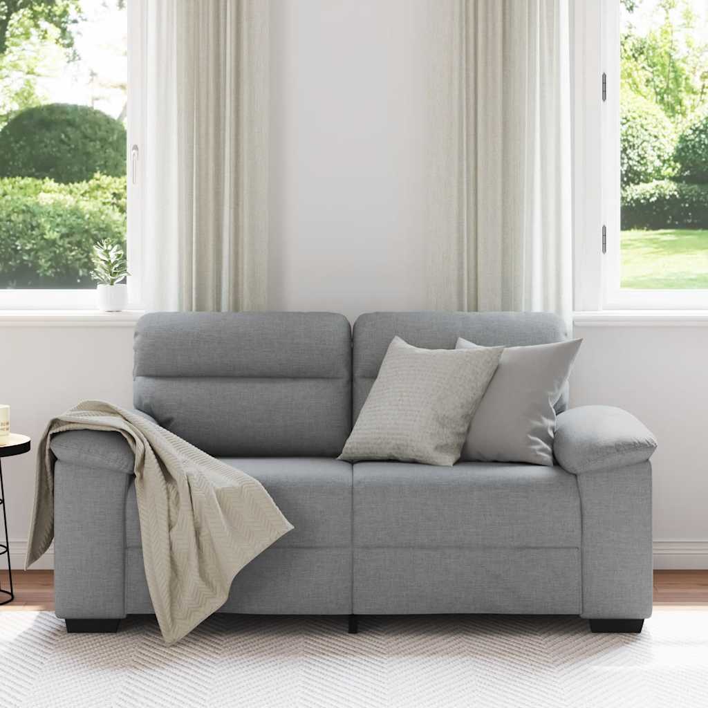 Sofá de 2 lugares em tecido 160x81x84 cm cinzento-claro