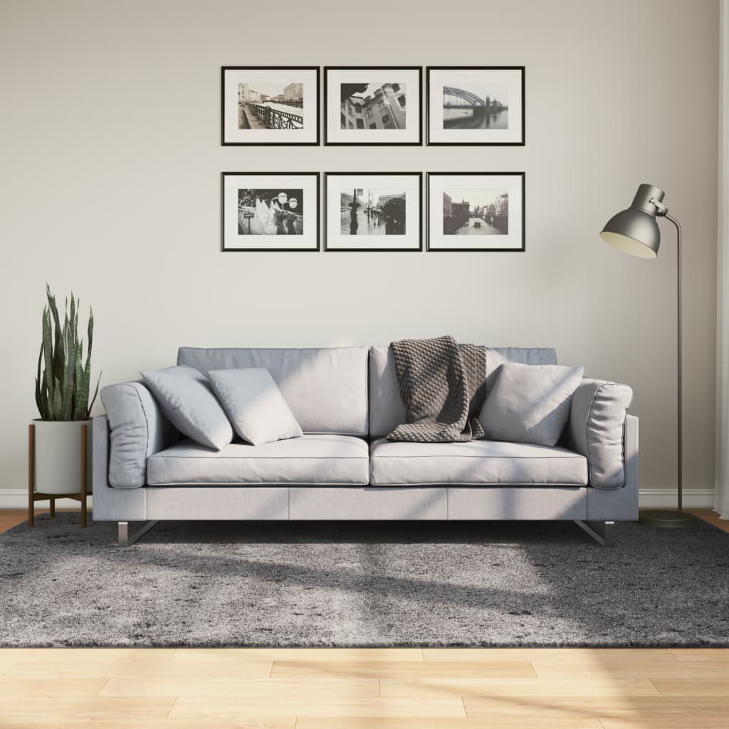 Tapete pelo curto macio e lavável huarte 160x230 cm antracite