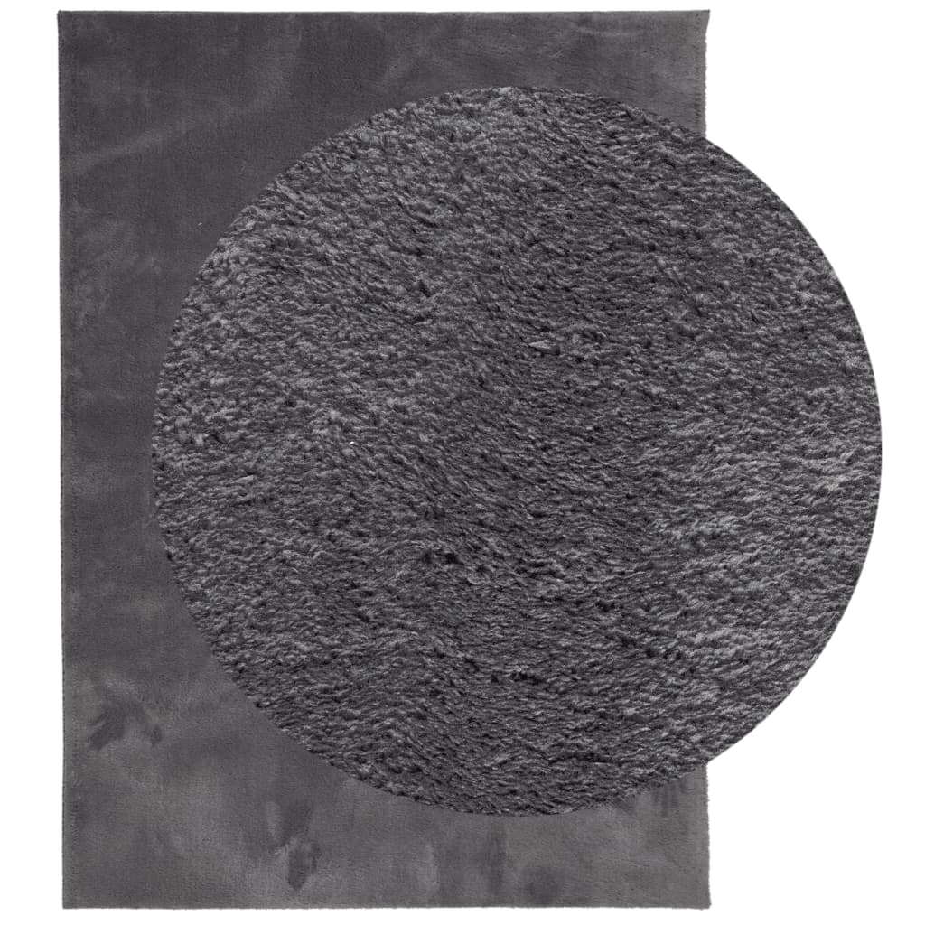 Tapete pelo curto macio e lavável huarte 160x230 cm antracite