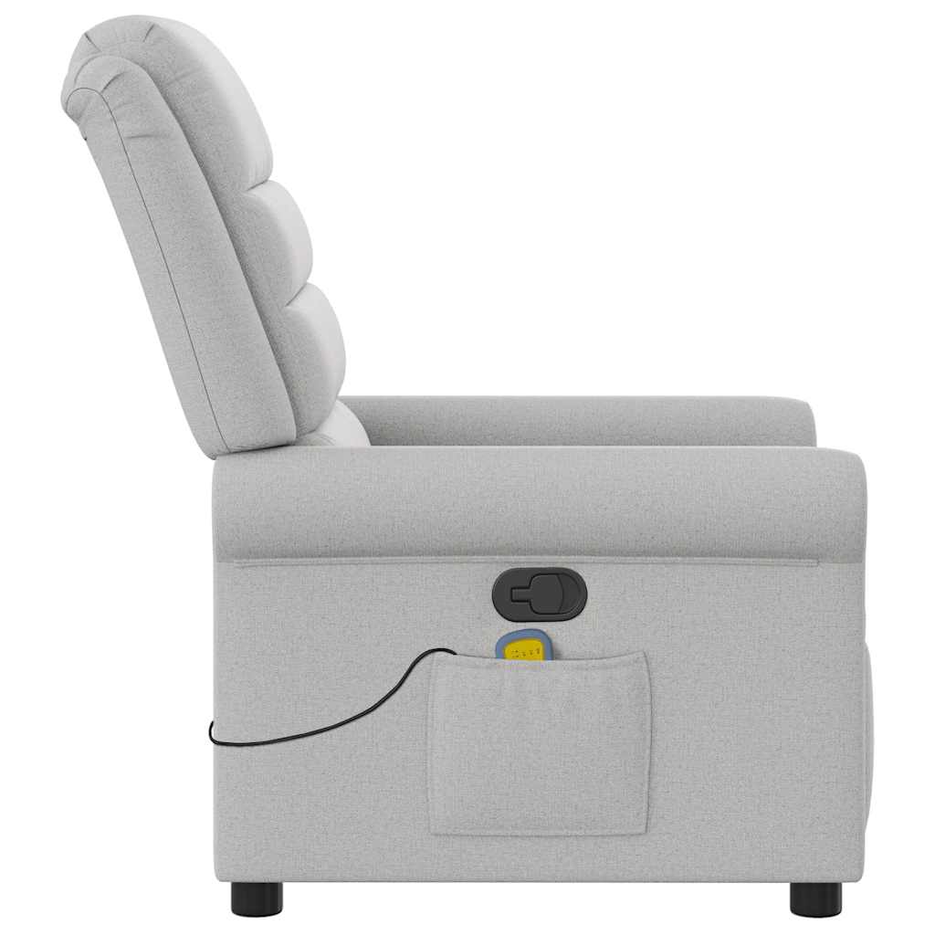 Cadeira de massagem reclinável tecido cinzento