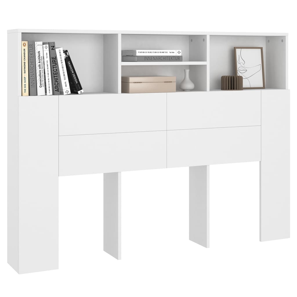 Cabeceira de cama branca 140x19x103,5 cm