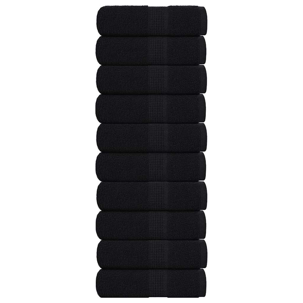 Toalhas de rosto frogn 10 unidades pretas 30x30 cm 360 g/m²