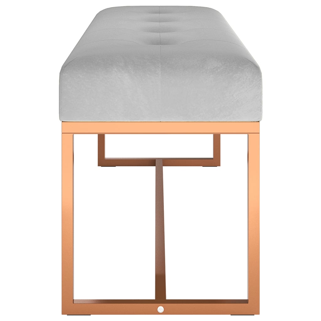 Banco 110x36x45 cm veludo cinzento
