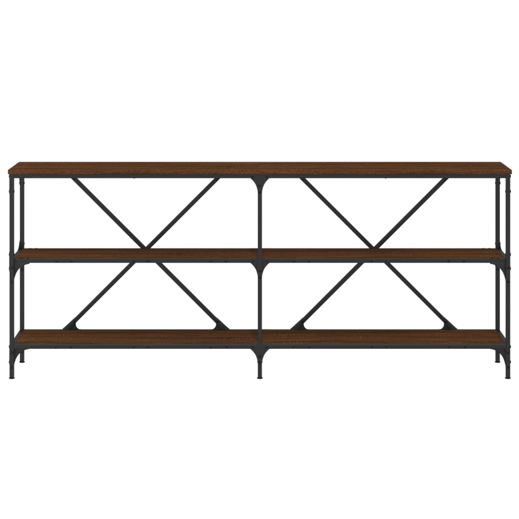 Mesa consola 180x30x75cm deriv. madeira/ferro carvalho castanho