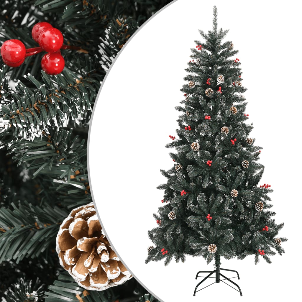 Árvore de natal artificial com suporte 210 cm PVC verde