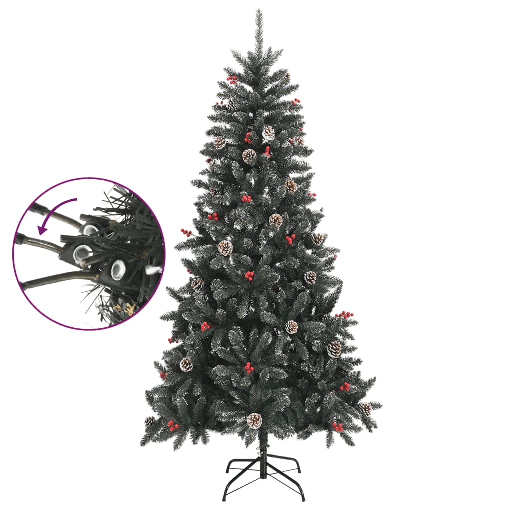 Árvore de natal artificial com suporte 210 cm PVC verde