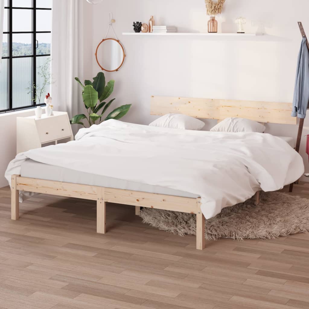 Estrutura de cama sem colchão 140x200 cm madeira maciça
