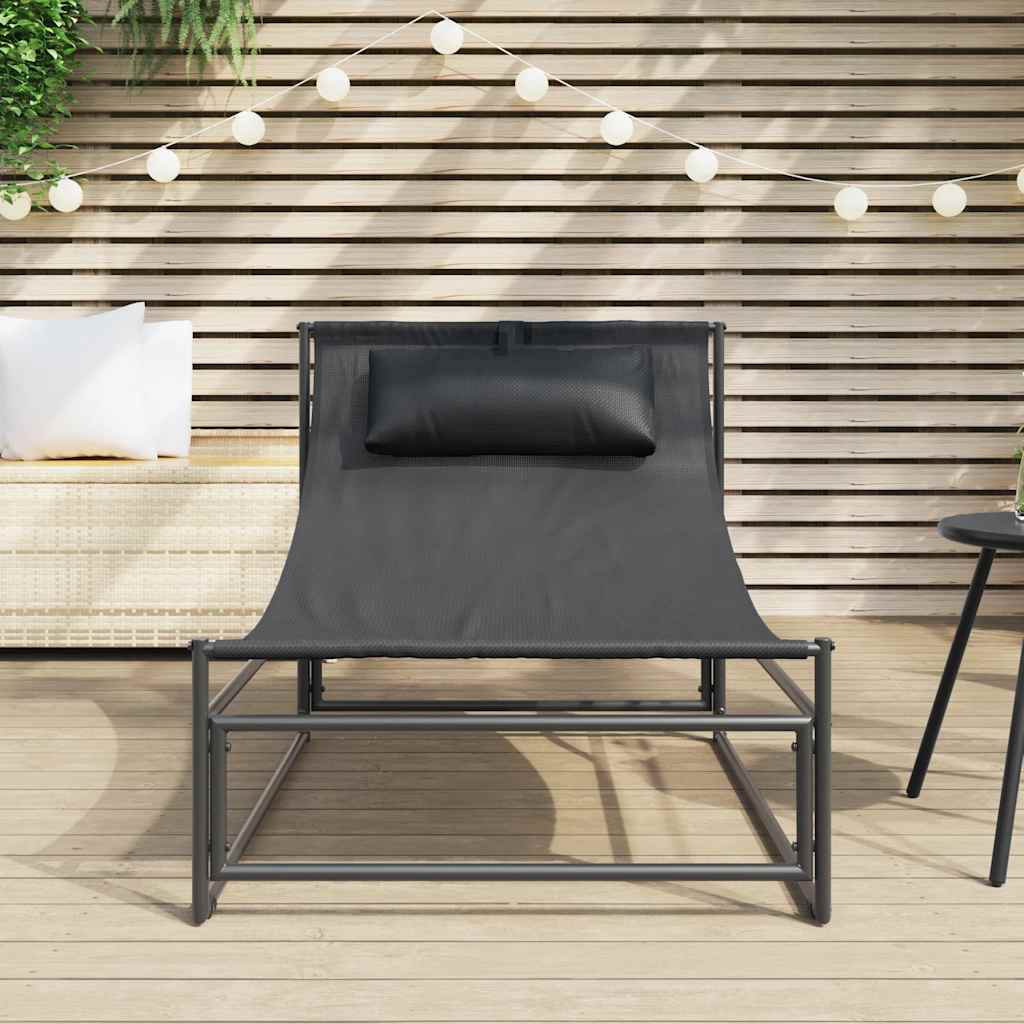 Espreguiçadeira de jardim, antracite, 87x74x73 cm, aço e textilene