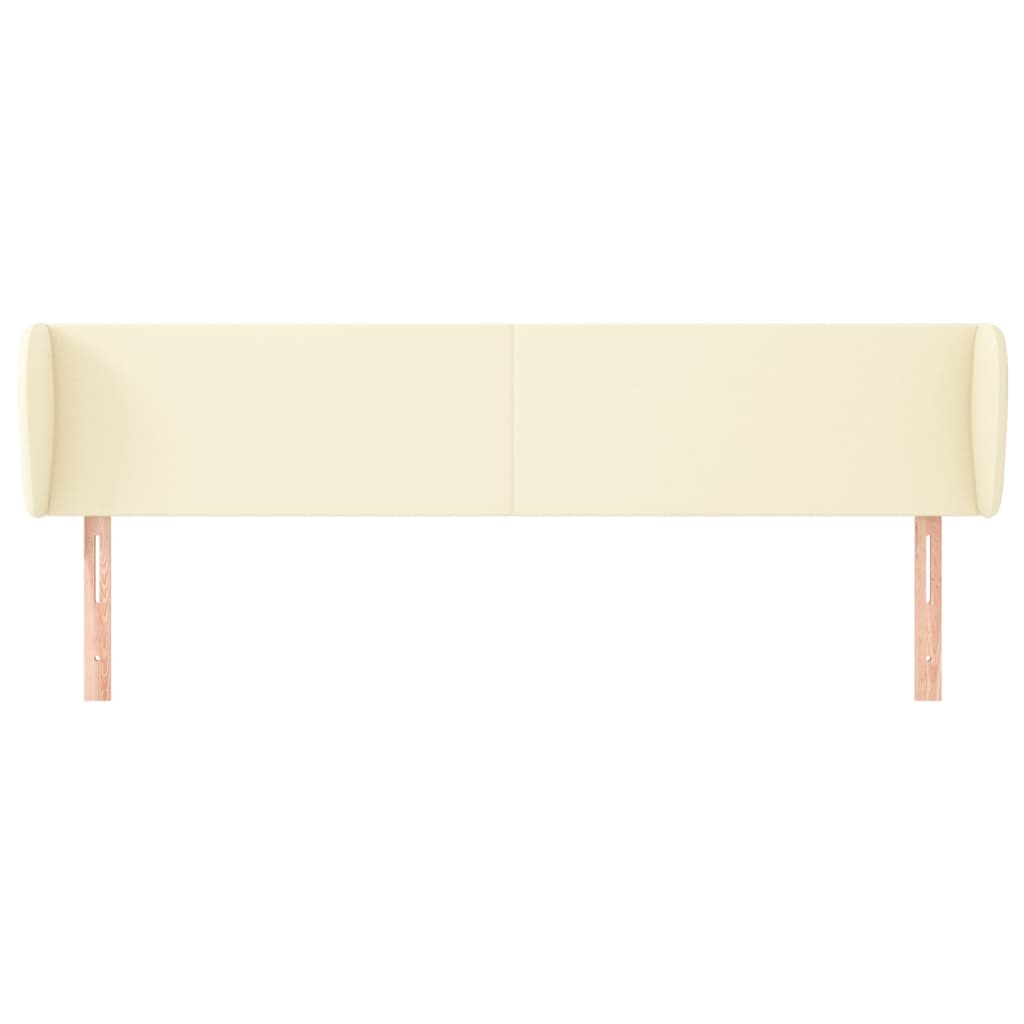 Cabeceira de cama c/ abas couro artificial 203x23x78/88cm creme