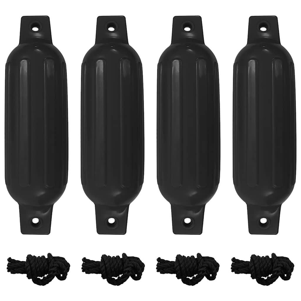 Para-choques para barco 4 pcs 41x11,5 cm PVC preto
