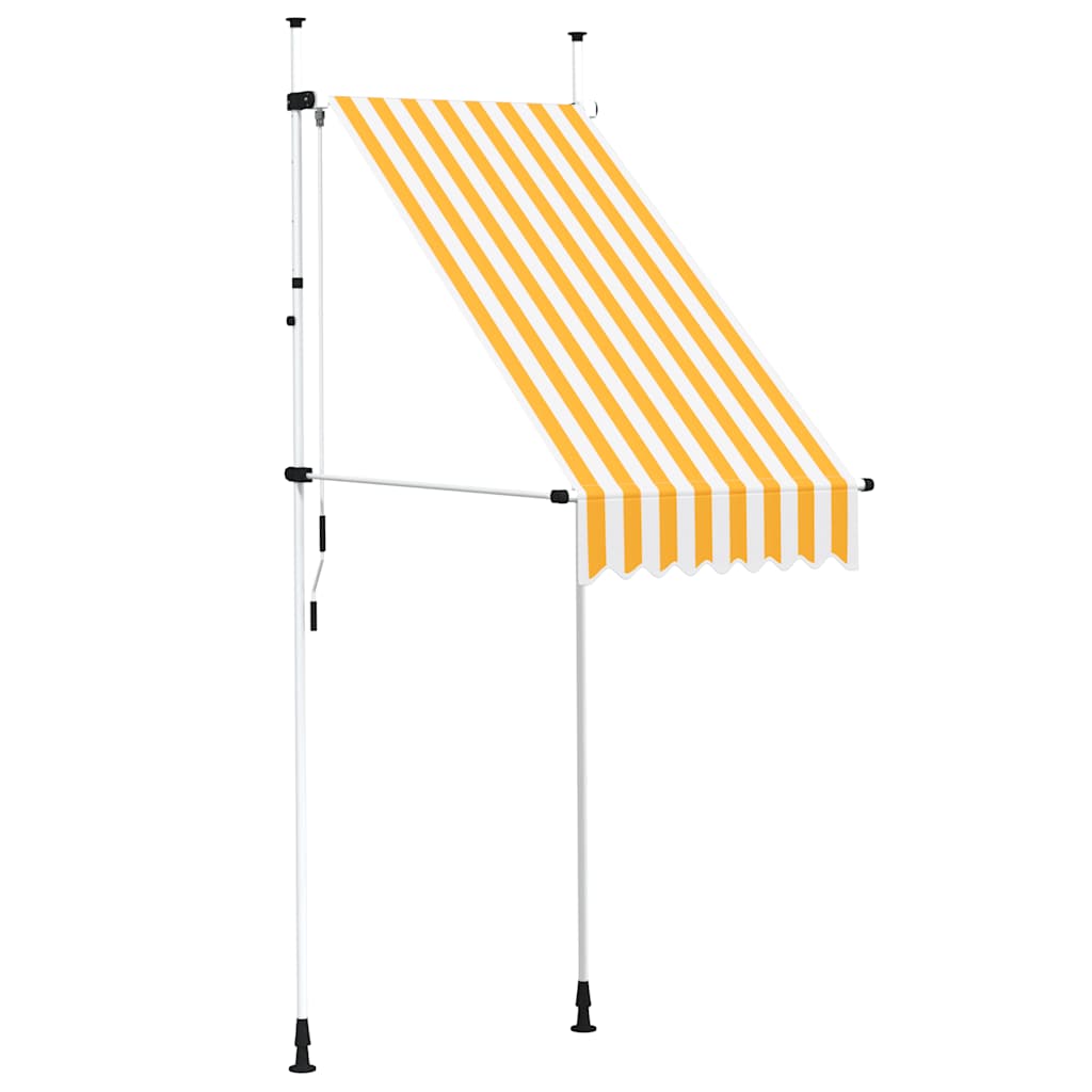 Toldo retrátil manual 100 cm riscas laranja e branco