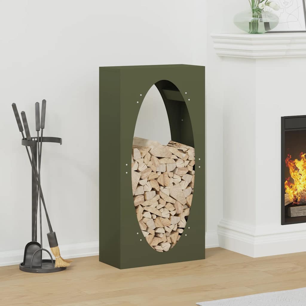 Suporte para lenha aço laminado a frio verde azeitona