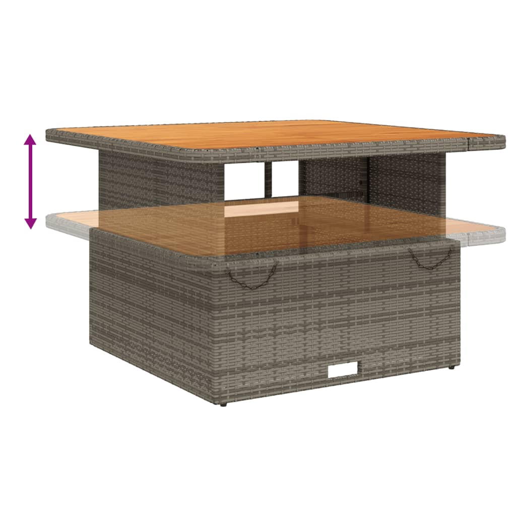 5 Pcs conjunto de jantar p/ jardim c/ almofadões vime PE cinza