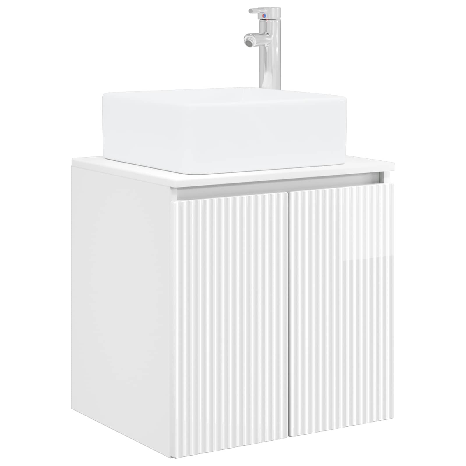 Vaidade com pia suspensa branco brilhante 49,5 x 41 x 63 cm