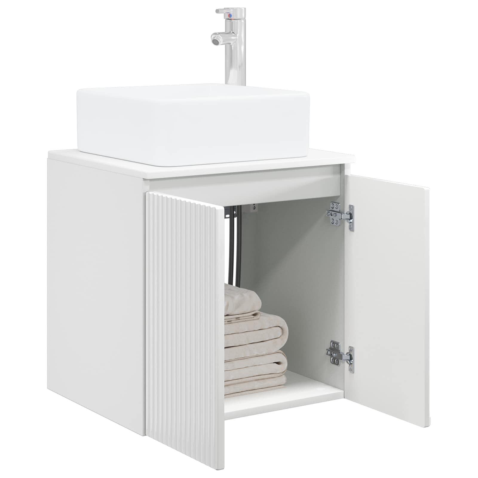 Vaidade com pia suspensa branco brilhante 49,5 x 41 x 63 cm