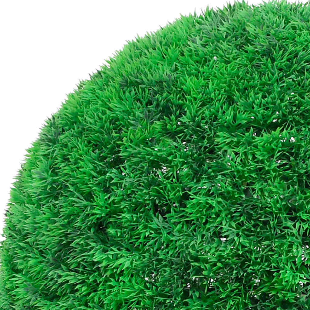 Bolas artificiais de buxo com luzes LED 2 pcs verde 27 cm