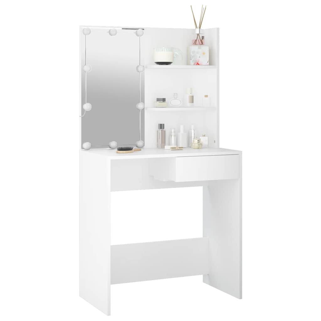 Toucador com leds 74,5x40x141 cm branco