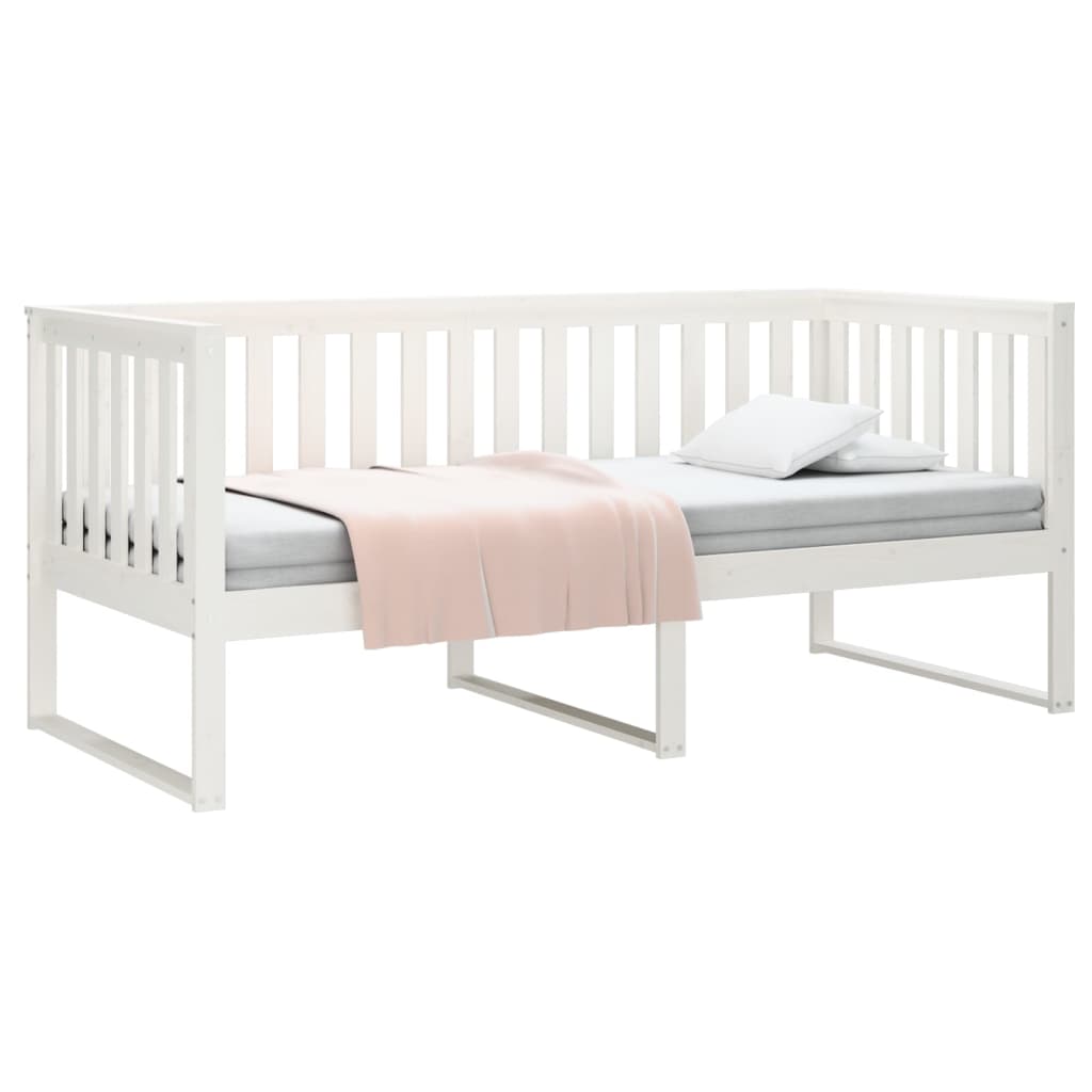 Sofá-cama sem colchão 90x190 cm madeira de pinho maciça branco