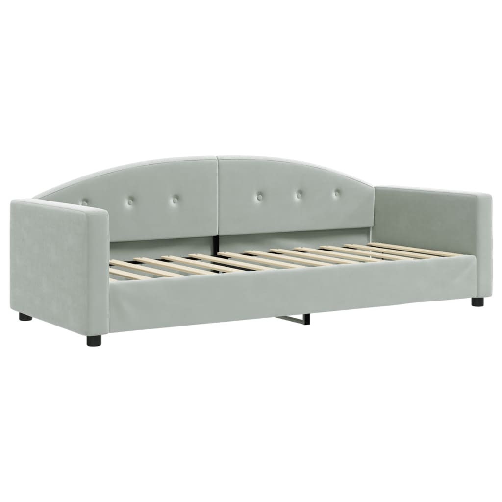 Sofá-cama com colchão 80x200 cm veludo cinzento-claro