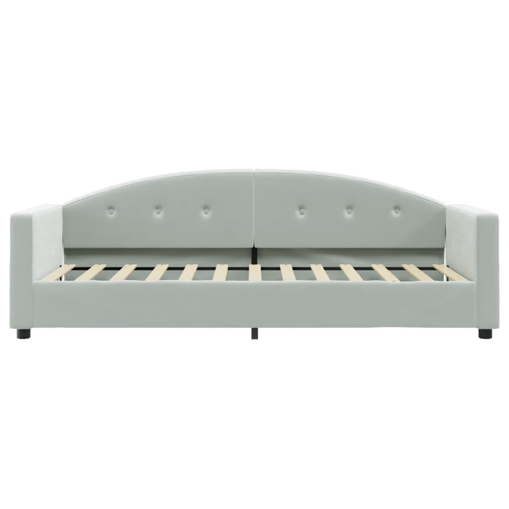 Sofá-cama com colchão 80x200 cm veludo cinzento-claro