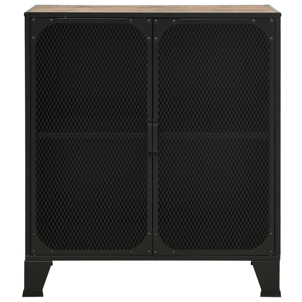 Armários arrumação 2pcs 72x36x82 cm metal/MDF castanho rústico