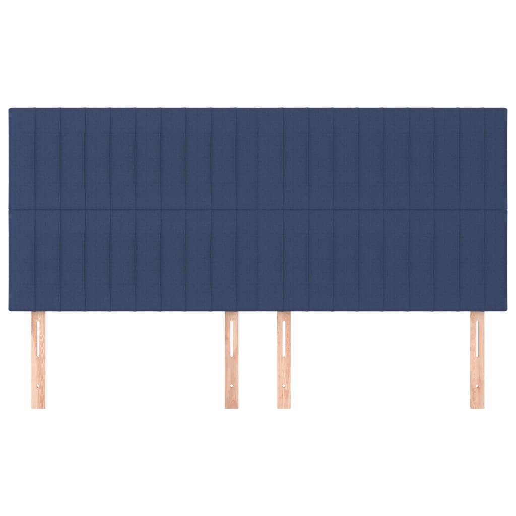 Cabeceira azul 180x5x118/128 cm tecido