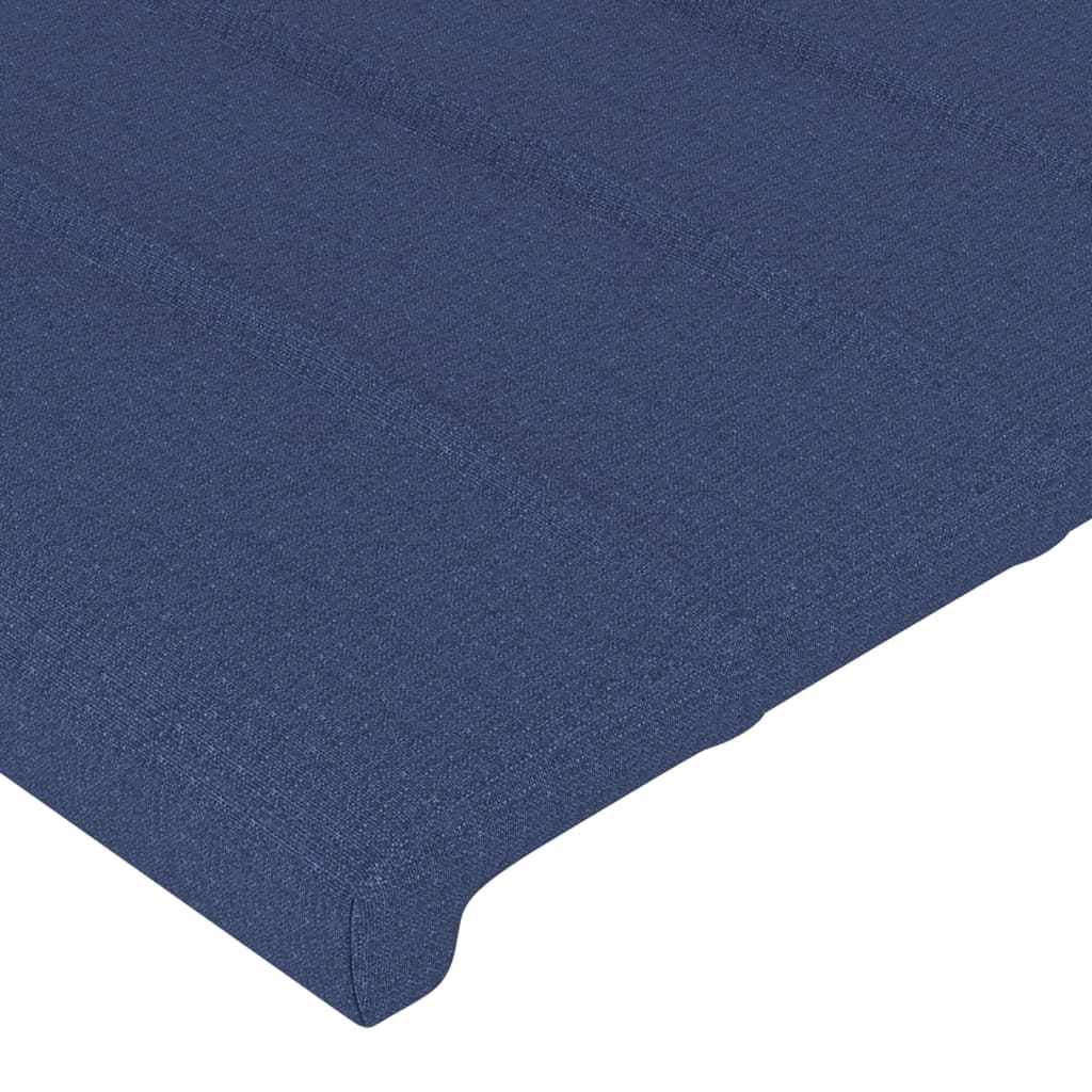 Cabeceira azul 180x5x118/128 cm tecido