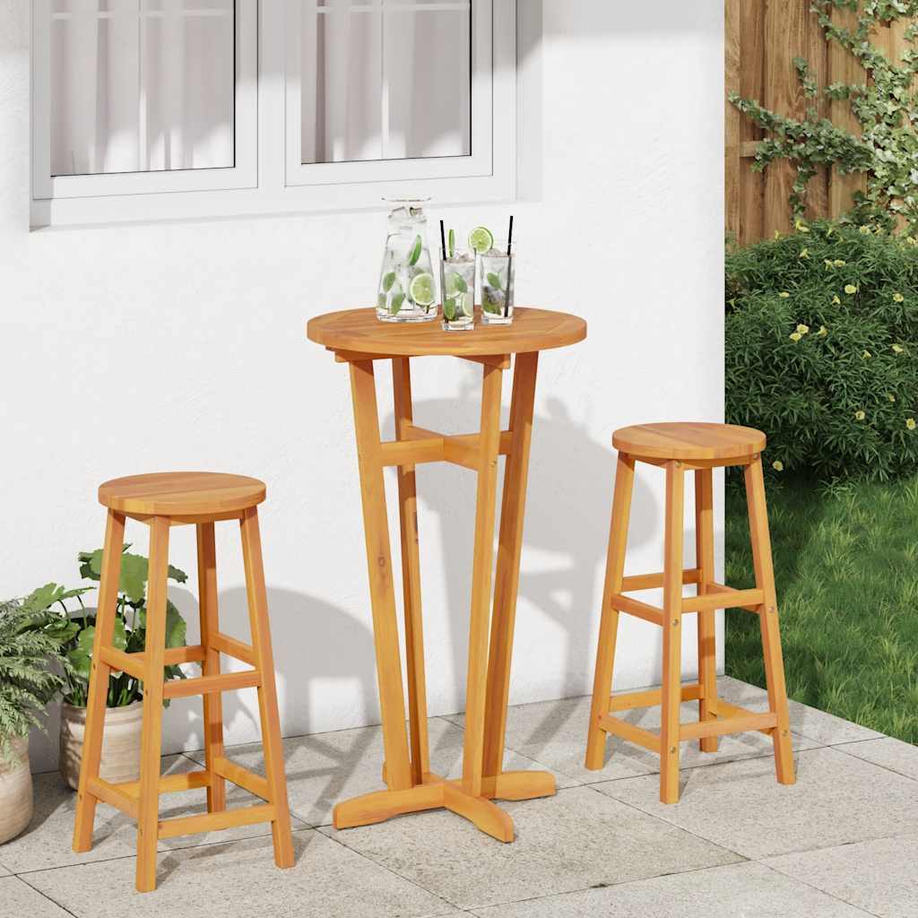 Mesa de bar para jardim ø60x105 cm madeira de acácia maciça