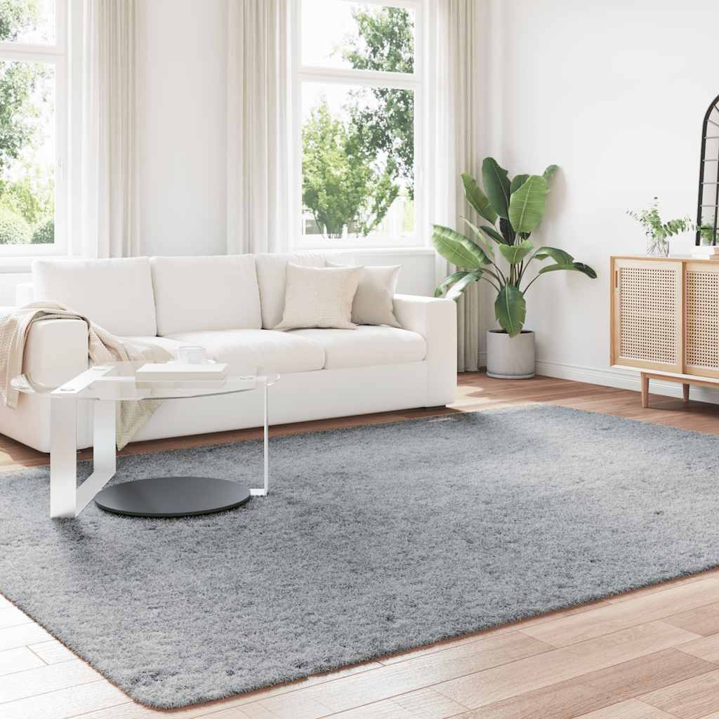 Tapete shaggy de pelo alto navarra 240x340 cm cinzento-claro
