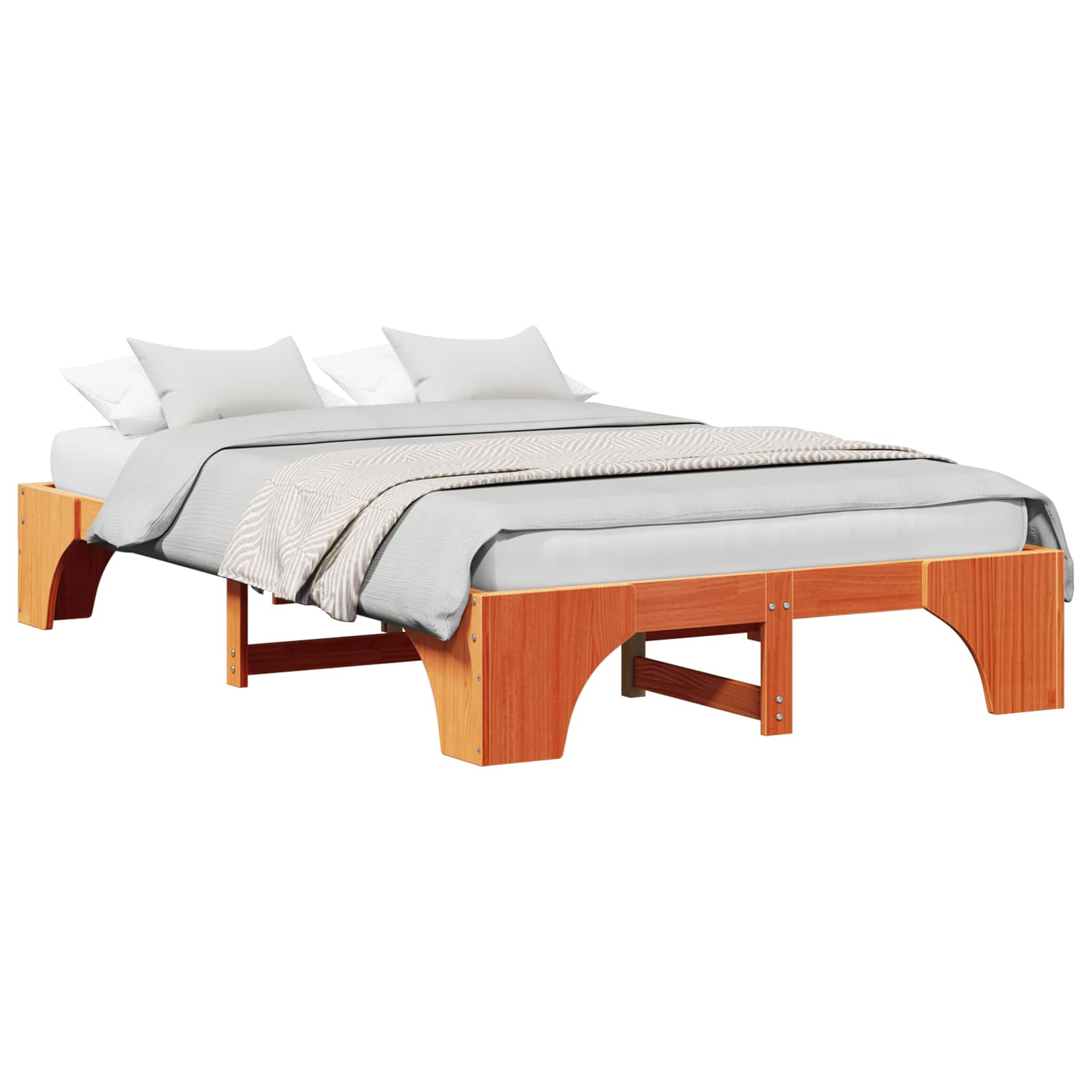 Estrutura da cama marrom cera 120 x 200 cm