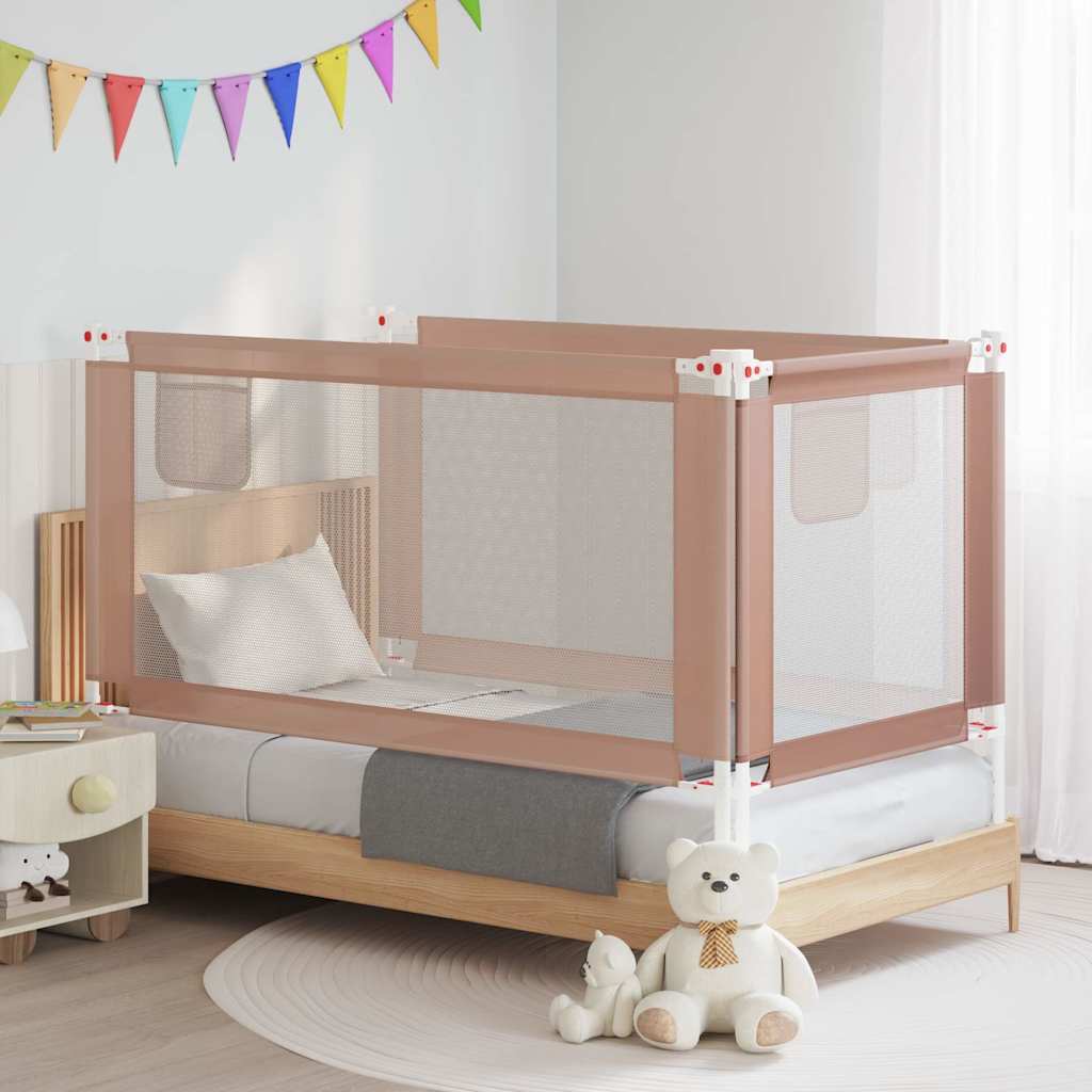 Barra segur. p/ cama infantil tecido 160x25cm cinza-acastanhado