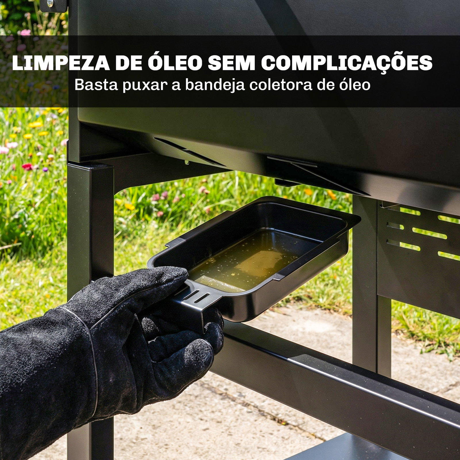 Barbecue a gás com 3 queimadores 9 kw termómetro mesas laterais dobráveis e 2 rodas ganchos preto