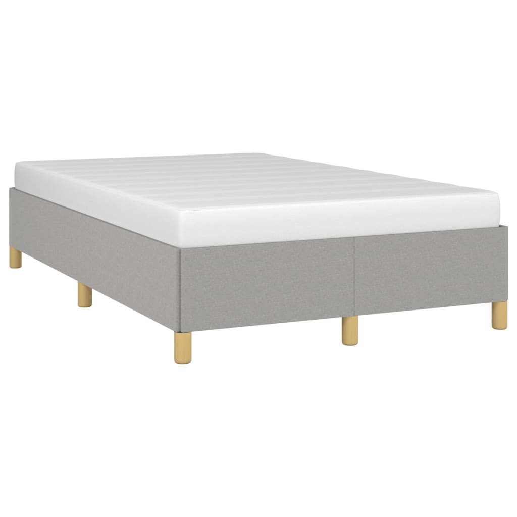 Estrutura de cama sem colchão 120x200 cm tecido cinzento-claro