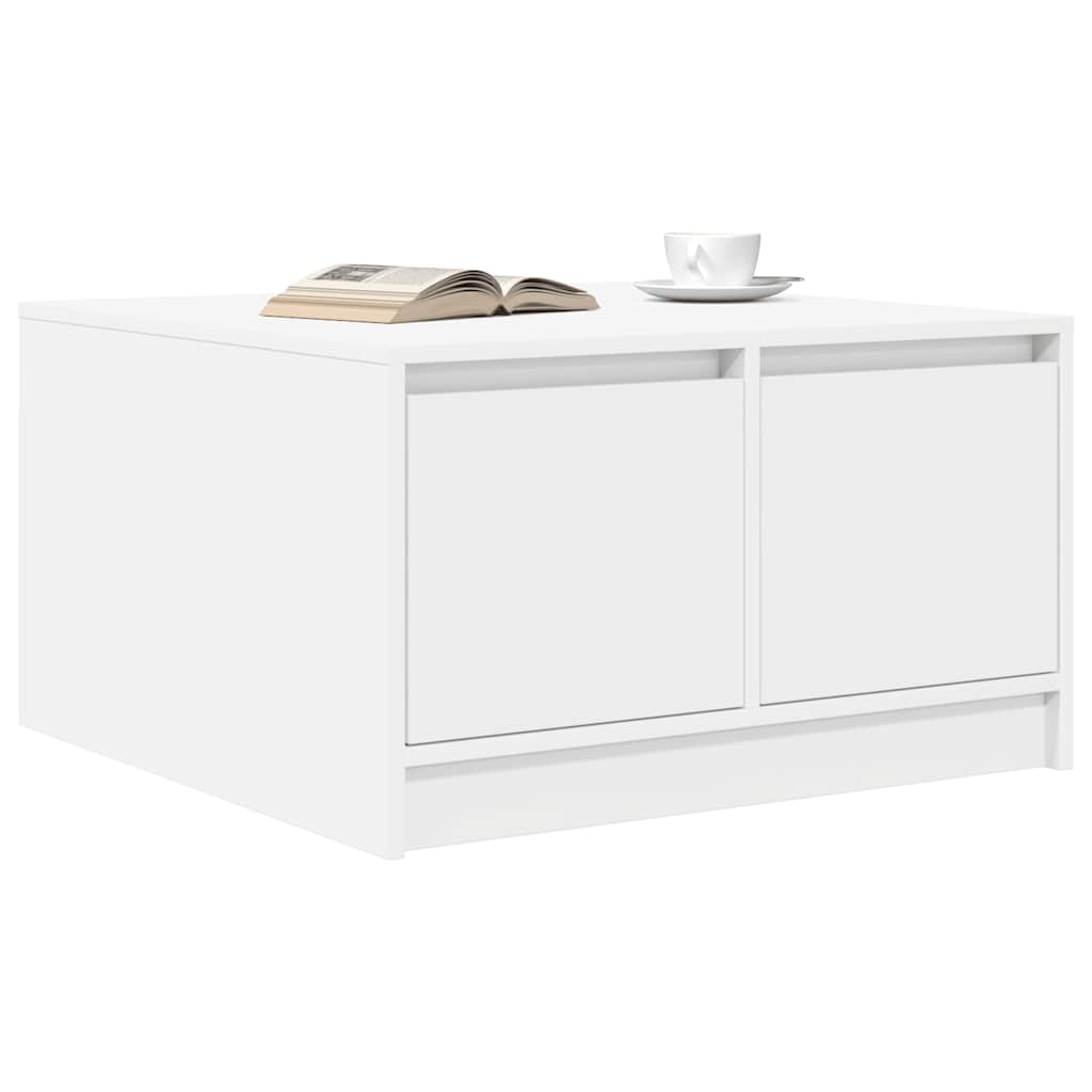 Mesa de centro com gavetas 70,5x70x40 cm branco
