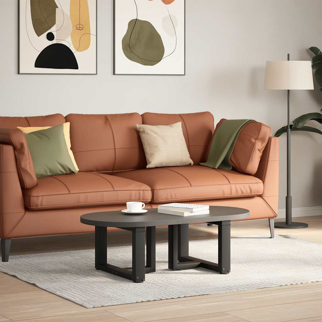 Pés para mesa de centro em forma de t, 2 peças, preto, 40x25x(30-31) cm, aço