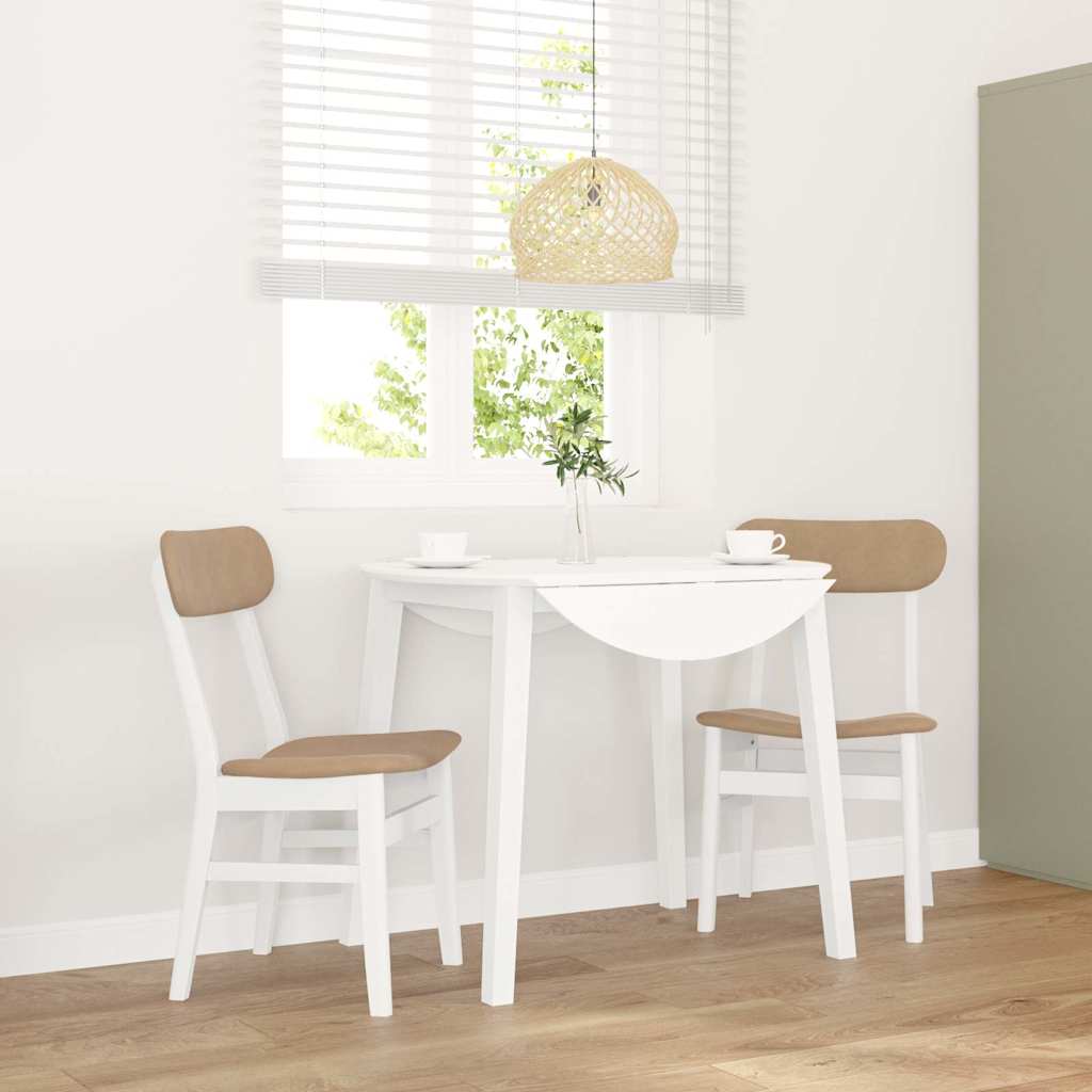 Cadeiras de jantar com almofadões 2 pcs madeira maciça branco