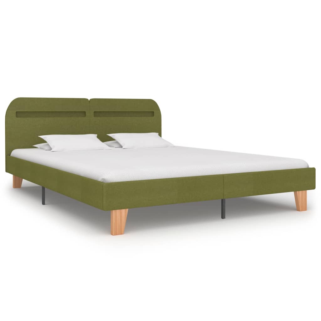 Estrutura de cama com LED em tecido 160x200 cm verde